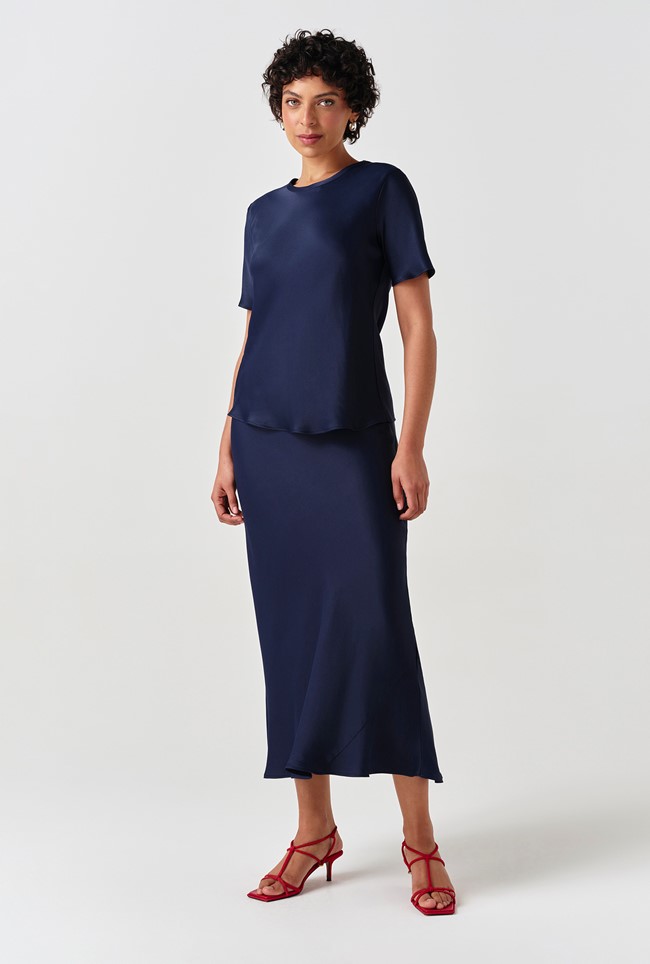 Ria Short Sleeve Satin Top