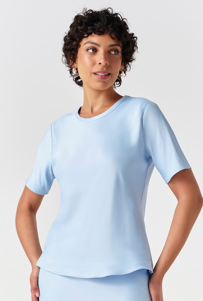 Ria Short Sleeve Satin Top