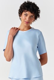 Ria Short Sleeve Satin Top