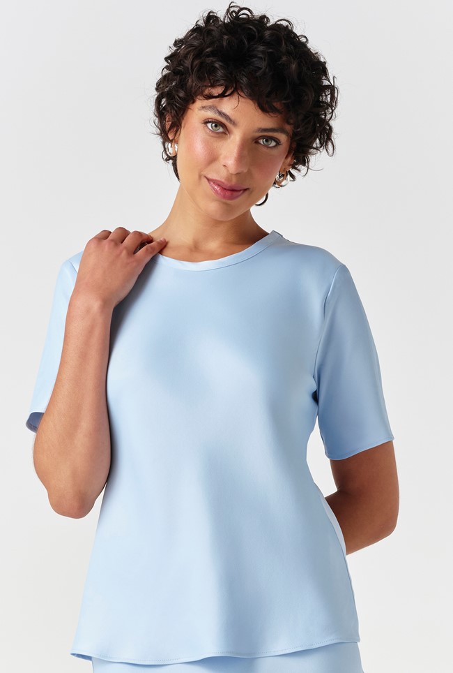 Ria Short Sleeve Satin Top
