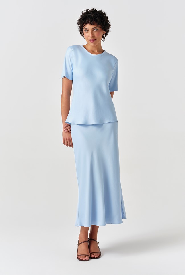 Ria Short Sleeve Satin Top