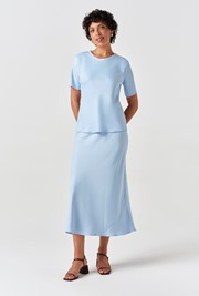 Ria Short Sleeve Satin Top