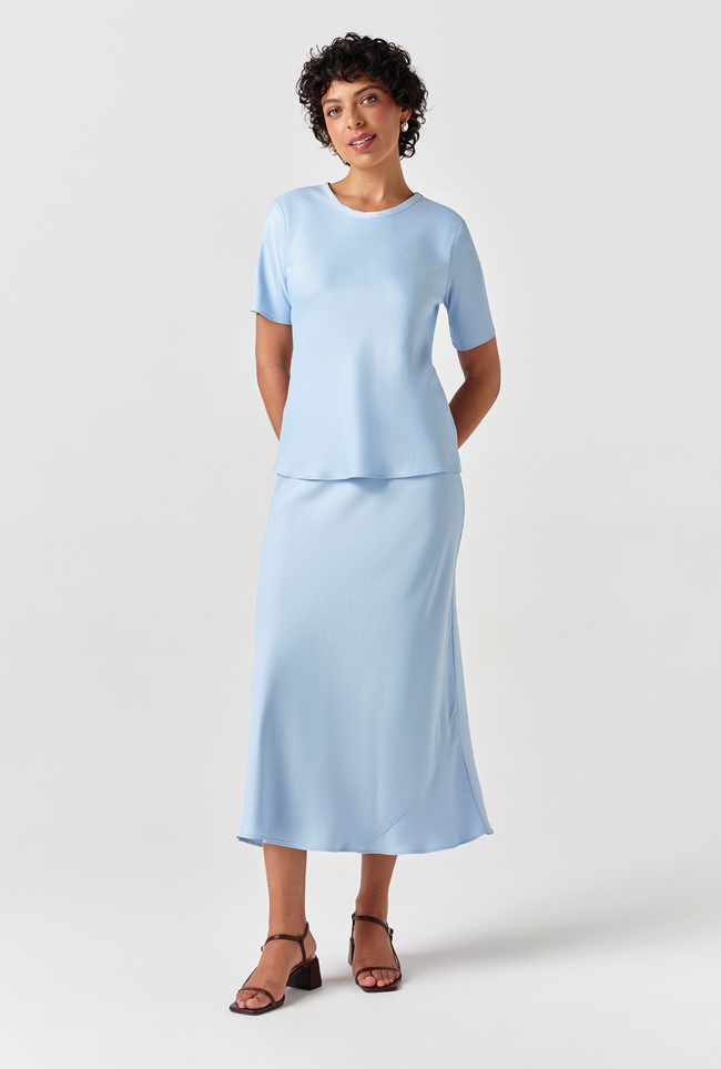 Ria Short Sleeve Satin Top