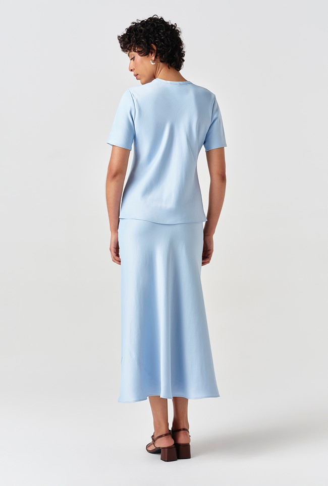 Ria Short Sleeve Satin Top