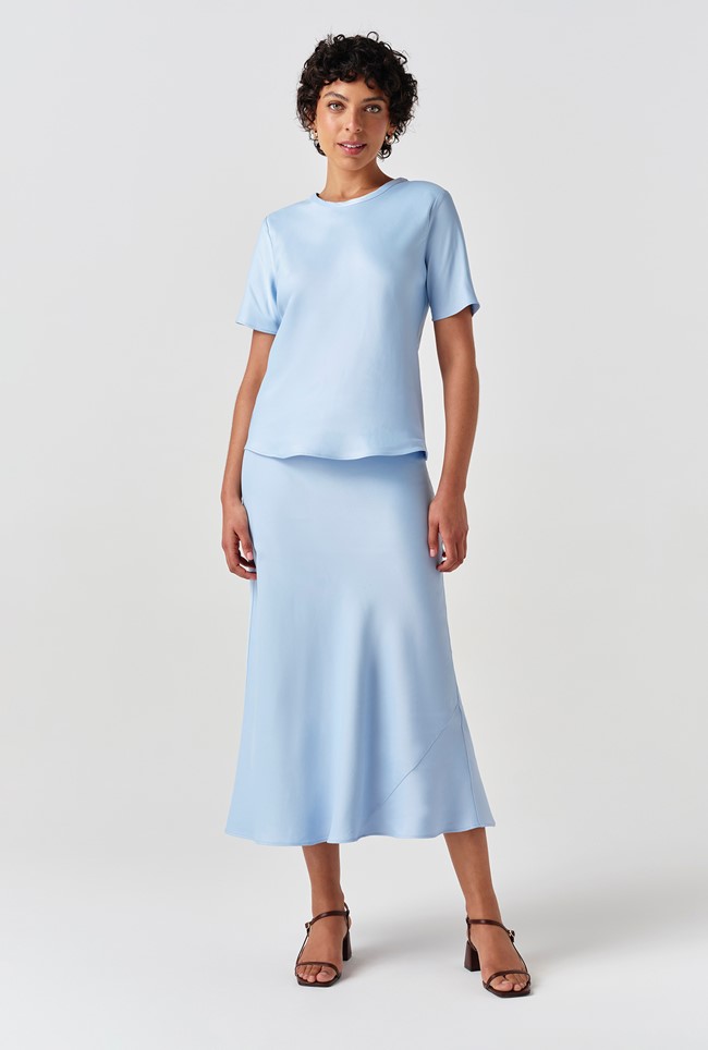 Ria Short Sleeve Satin Top