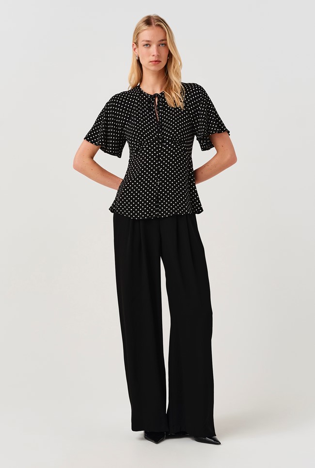 Frida Button Through Crepe Blouse