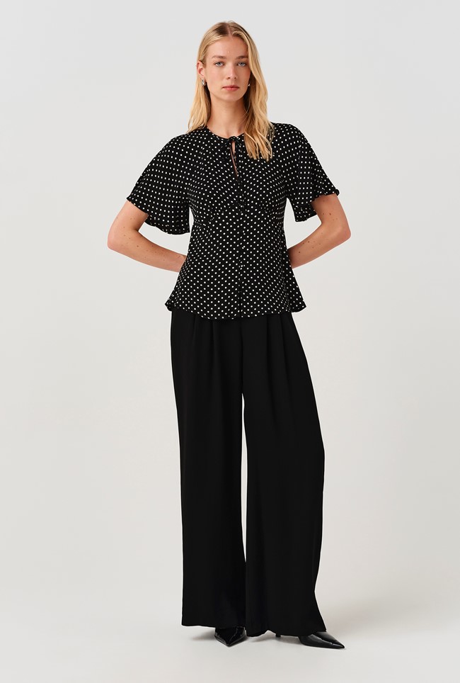 Frida Button Through Crepe Blouse