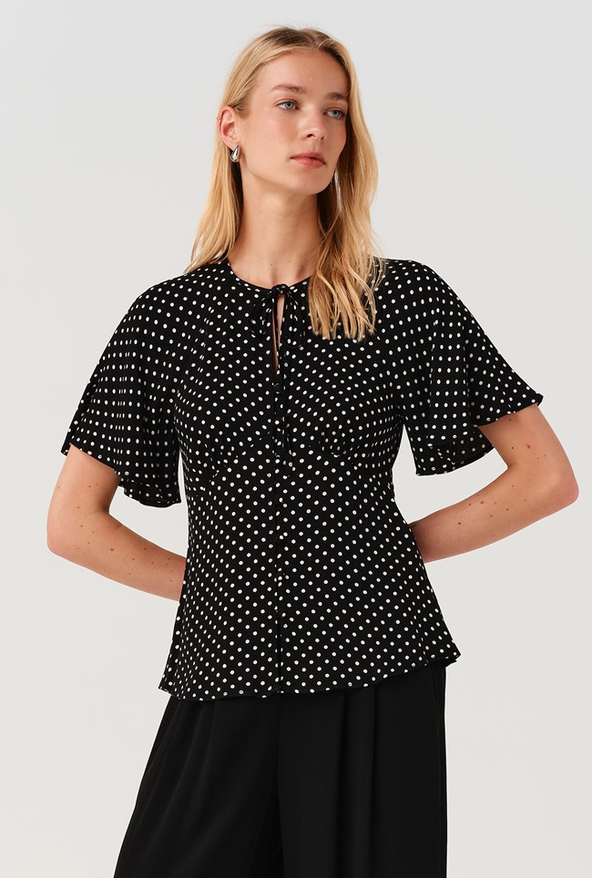 Frida Button Through Crepe Blouse