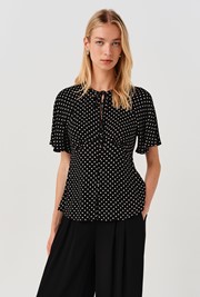 Frida Button Through Crepe Blouse