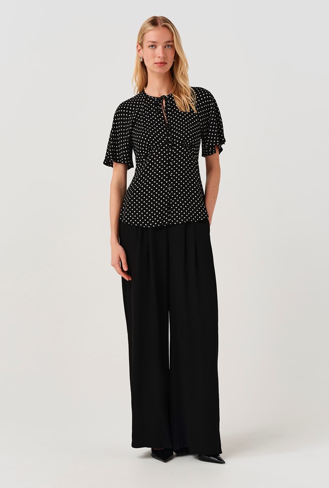 Frida Button Through Crepe Blouse