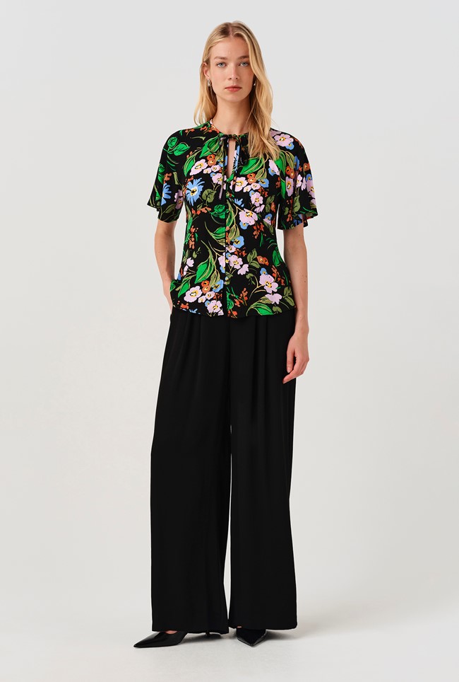 Frida Button Through Crepe Blouse