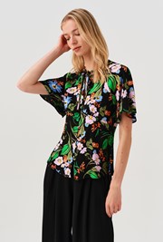 Frida Button Through Crepe Blouse