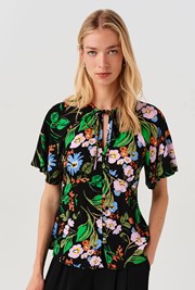 Frida Button Through Crepe Blouse