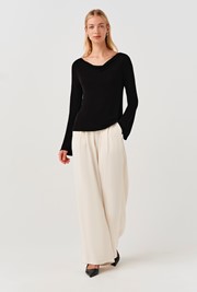 Tyla Cowl Neck Flute Sleeve Top