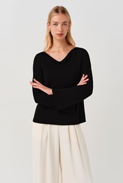 Tyla Cowl Neck Flute Sleeve Top
