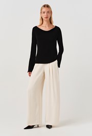 Tyla Cowl Neck Flute Sleeve Top