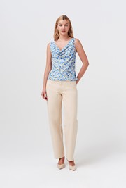 Nyla Cowl Neck Satin Top