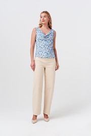 Nyla Cowl Neck Satin Top