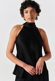 Reese High Neck Satin Top