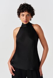 Reese High Neck Satin Top