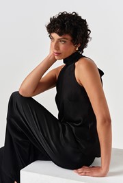 Reese High Neck Satin Top