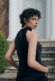 Reese High Neck Satin Top
