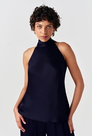 Reese High Neck Satin Top