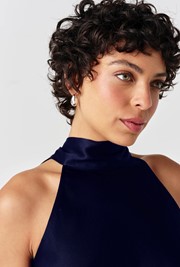 Reese High Neck Satin Top
