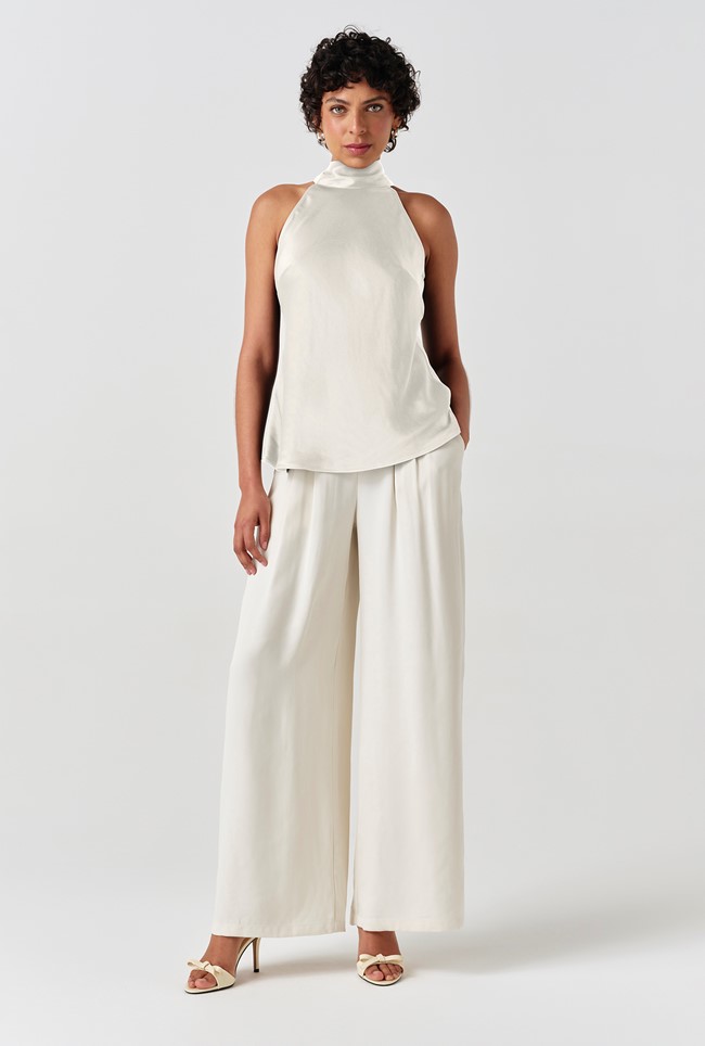 Reese High Neck Satin Top