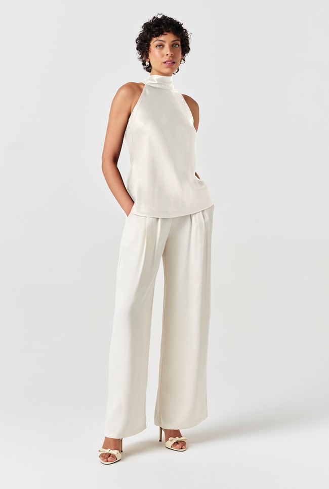 Reese High Neck Satin Top