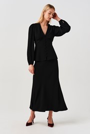 Edina V-Neck Button Through Blouse