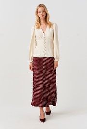 Edina V-Neck Button Through Blouse