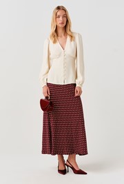 Edina V-Neck Button Through Blouse