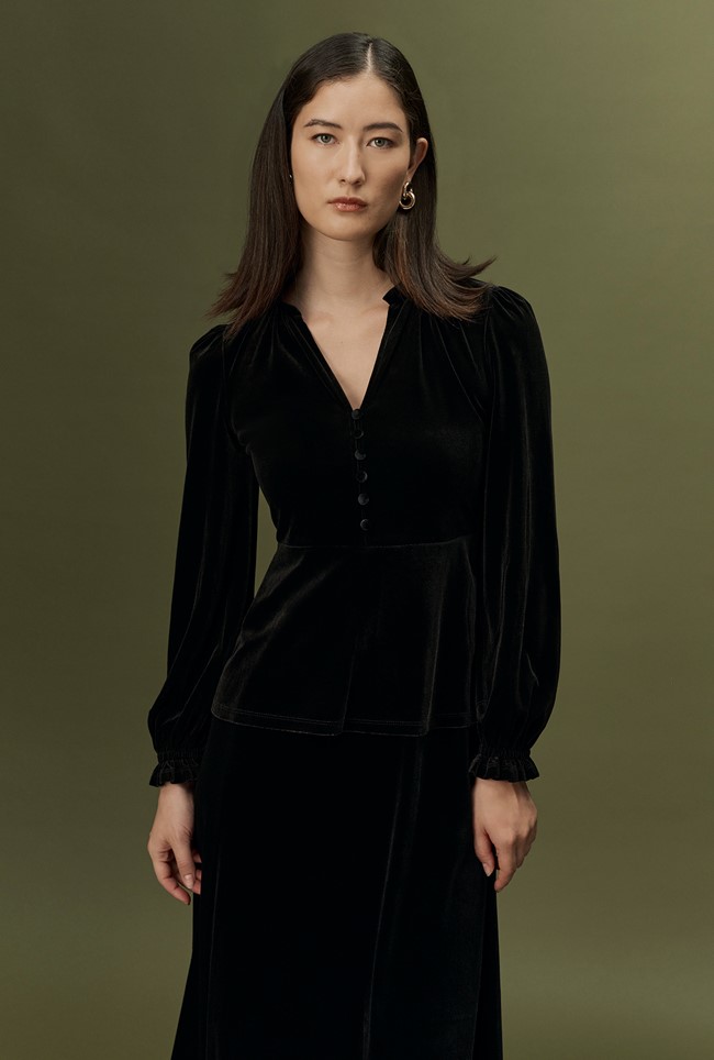 Orla Velvet Long Sleeve Top