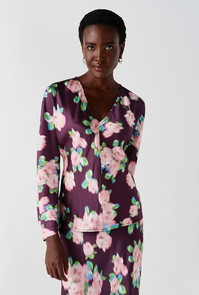 Lucille Long Sleeve Satin Top