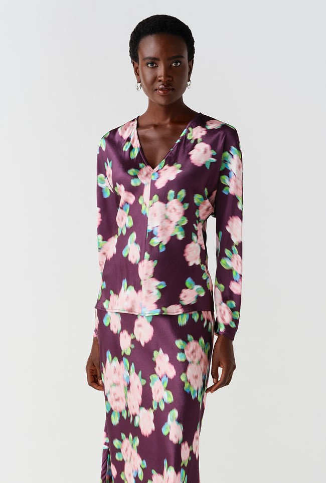 Lucille Long Sleeve Satin Top