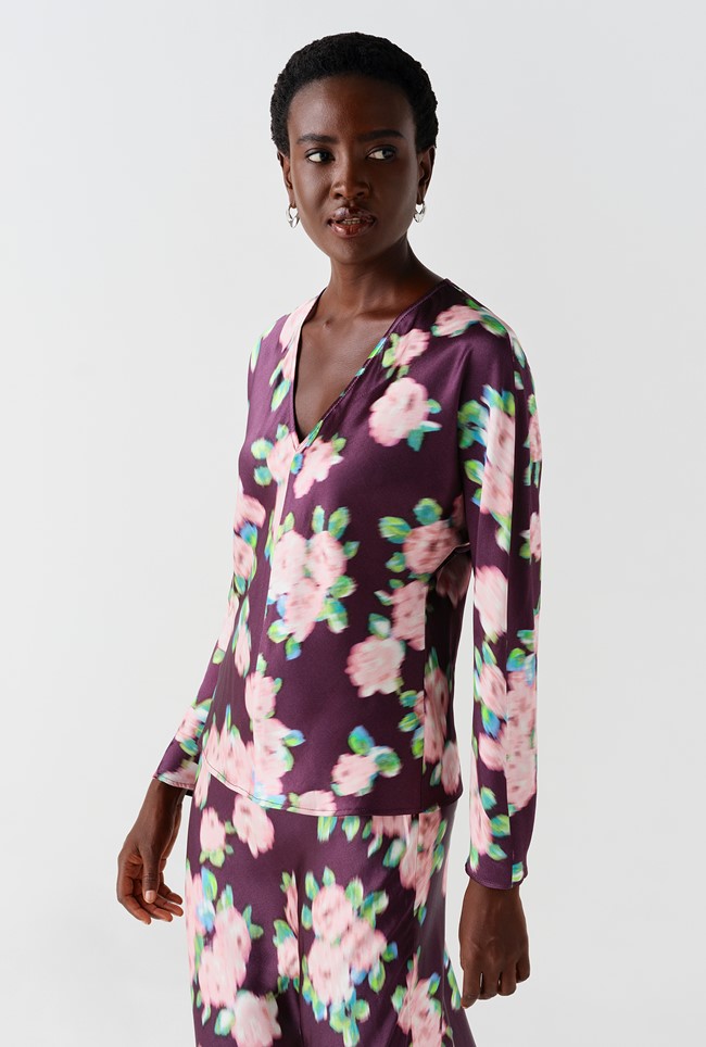 Lucille Long Sleeve Satin Top