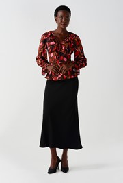 Esme Tulips Printed Crepe Long Sleeve Top