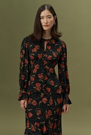 Clara Floral Button Through Crepe Blouse