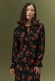 Clara Floral Button Through Crepe Blouse