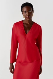 Lucille Long Sleeve Satin Top