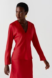 Lucille Long Sleeve Satin Top
