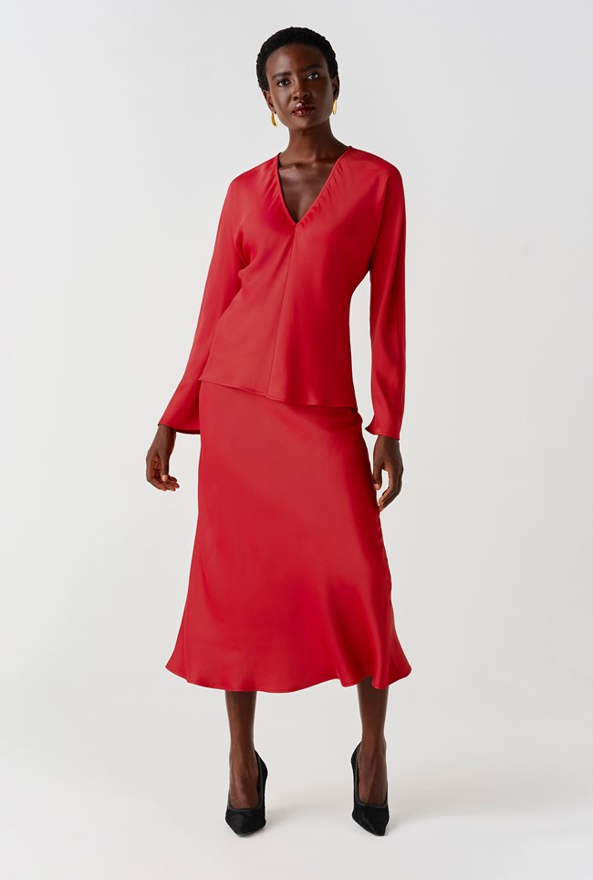 Lucille Long Sleeve Satin Top