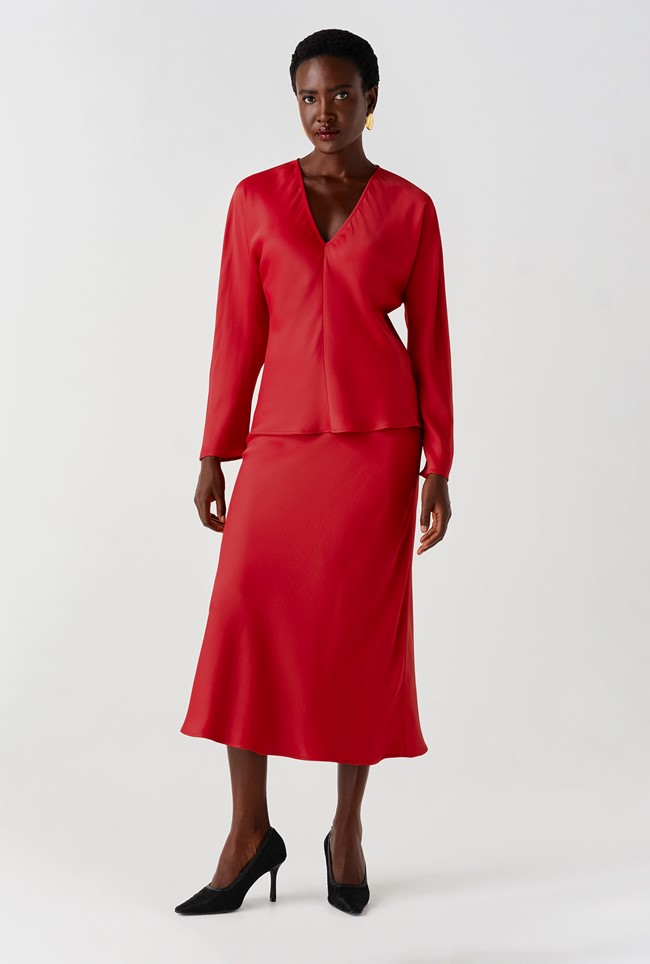 Lucille Long Sleeve Satin Top