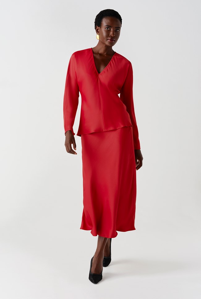 Lucille Long Sleeve Satin Top