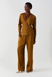 Lucille Long Sleeve Satin Top