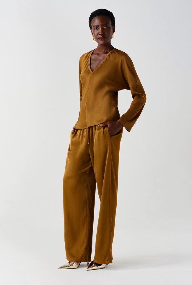 Lucille Long Sleeve Satin Top