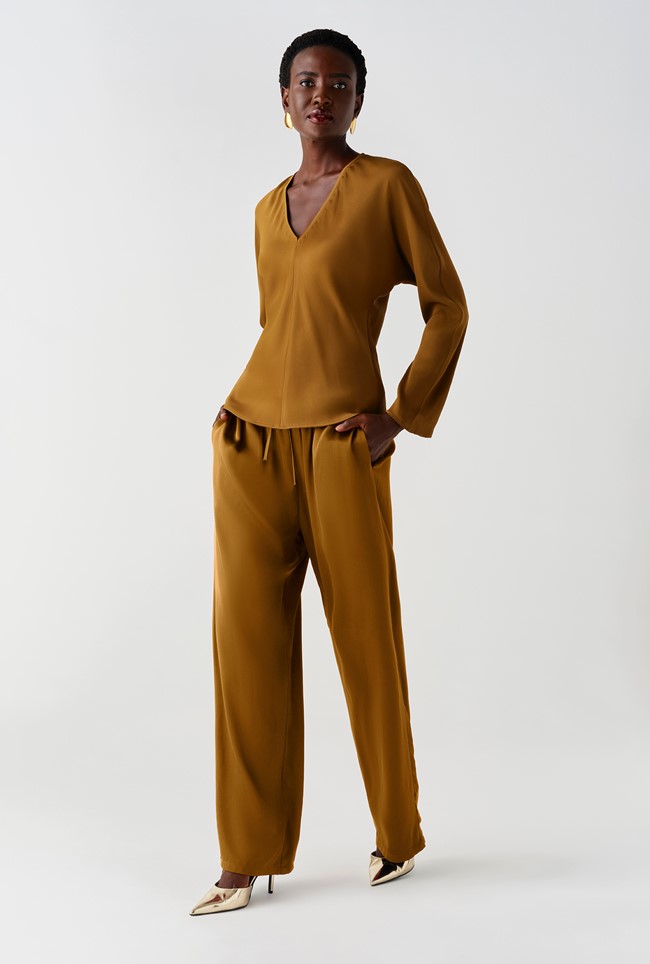 Lucille Long Sleeve Satin Top