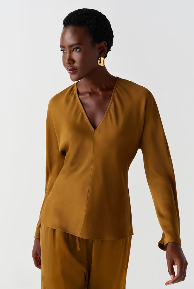 Lucille Long Sleeve Satin Top