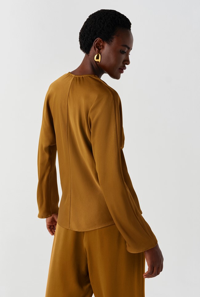 Lucille Long Sleeve Satin Top